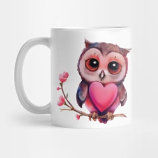 Cute Owl With Valentine Heart Mug